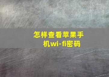 怎样查看苹果手机wi-fi密码