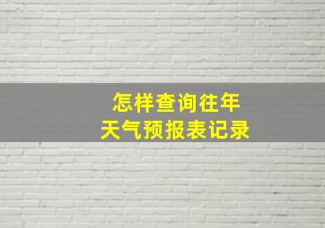 怎样查询往年天气预报表记录