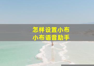 怎样设置小布小布语音助手