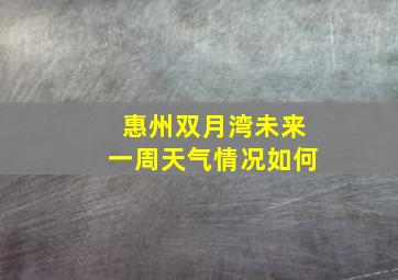 惠州双月湾未来一周天气情况如何