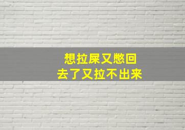 想拉屎又憋回去了又拉不出来