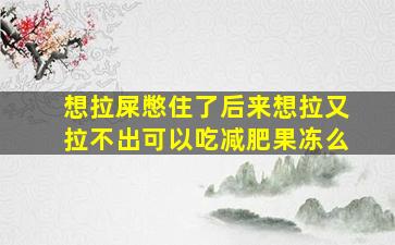 想拉屎憋住了后来想拉又拉不出可以吃减肥果冻么