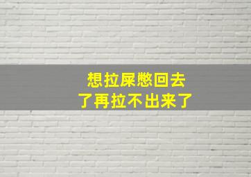 想拉屎憋回去了再拉不出来了