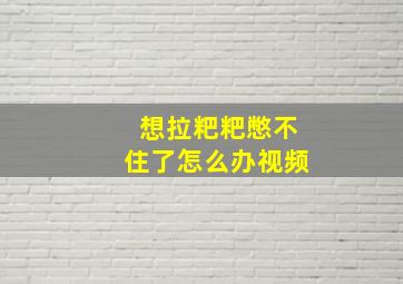 想拉粑粑憋不住了怎么办视频