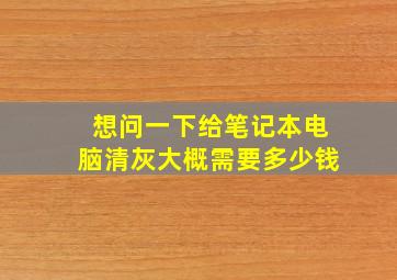 想问一下给笔记本电脑清灰大概需要多少钱