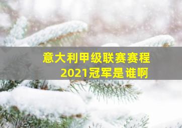 意大利甲级联赛赛程2021冠军是谁啊