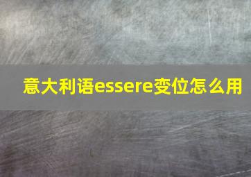 意大利语essere变位怎么用