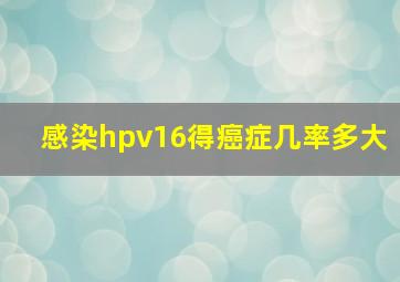 感染hpv16得癌症几率多大