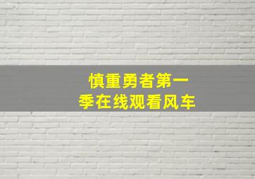 慎重勇者第一季在线观看风车