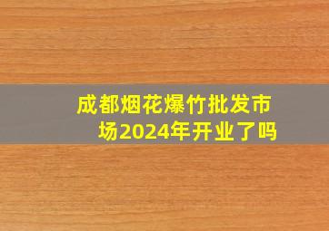 成都烟花爆竹批发市场2024年开业了吗