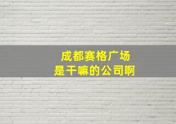 成都赛格广场是干嘛的公司啊