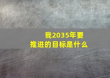 我2035年要推进的目标是什么