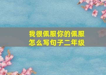 我很佩服你的佩服怎么写句子二年级