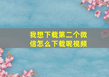 我想下载第二个微信怎么下载呢视频