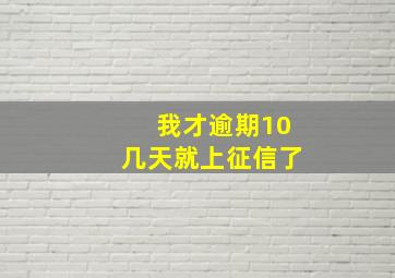 我才逾期10几天就上征信了