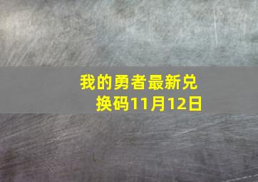 我的勇者最新兑换码11月12日