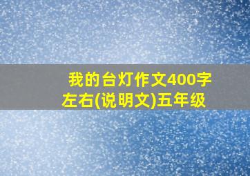 我的台灯作文400字左右(说明文)五年级