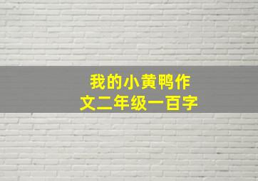 我的小黄鸭作文二年级一百字