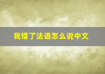 我错了法语怎么说中文