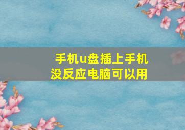 手机u盘插上手机没反应电脑可以用