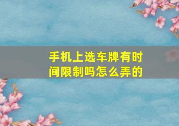 手机上选车牌有时间限制吗怎么弄的