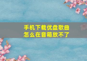 手机下载优盘歌曲怎么在音箱放不了