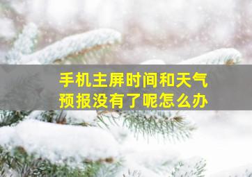 手机主屏时间和天气预报没有了呢怎么办