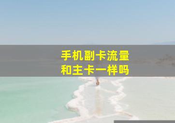 手机副卡流量和主卡一样吗