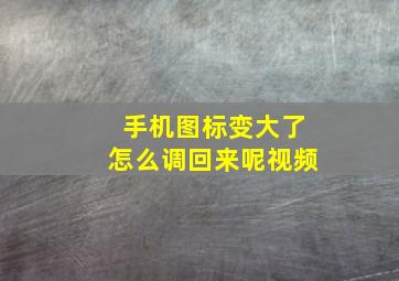 手机图标变大了怎么调回来呢视频