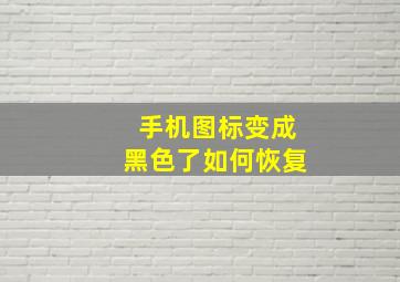 手机图标变成黑色了如何恢复