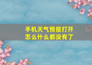 手机天气预报打开怎么什么都没有了