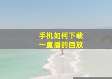 手机如何下载一直播的回放