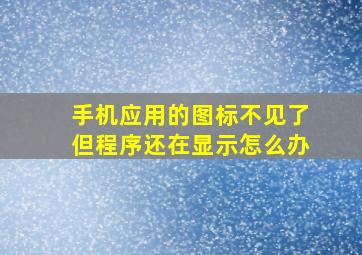 手机应用的图标不见了但程序还在显示怎么办