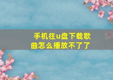 手机往u盘下载歌曲怎么播放不了了