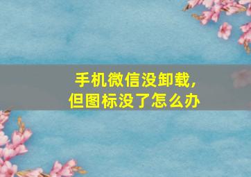 手机微信没卸载,但图标没了怎么办