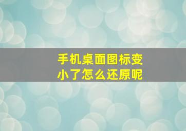 手机桌面图标变小了怎么还原呢