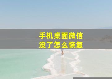 手机桌面微信没了怎么恢复