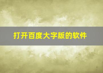 打开百度大字版的软件