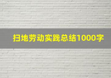 扫地劳动实践总结1000字