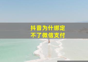 抖音为什绑定不了微信支付