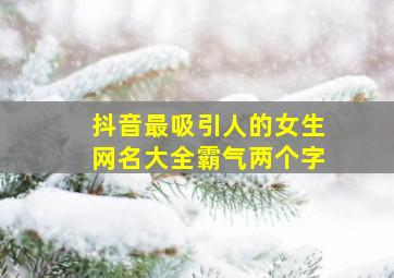 抖音最吸引人的女生网名大全霸气两个字