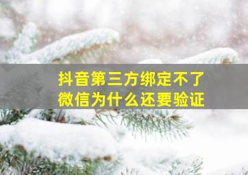 抖音第三方绑定不了微信为什么还要验证