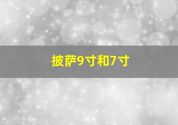 披萨9寸和7寸