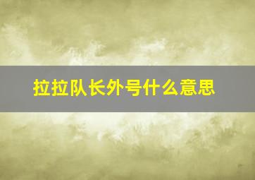 拉拉队长外号什么意思