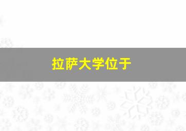 拉萨大学位于