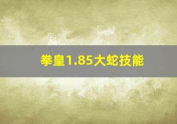 拳皇1.85大蛇技能