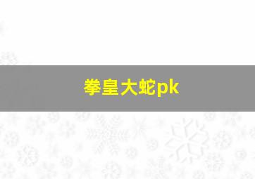 拳皇大蛇pk