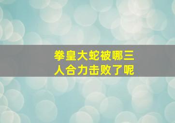 拳皇大蛇被哪三人合力击败了呢