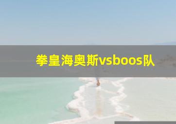 拳皇海奥斯vsboos队