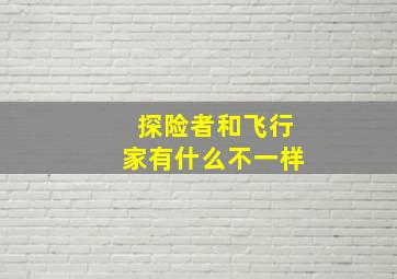 探险者和飞行家有什么不一样